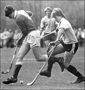 Modern Shinty in Scotland 1984 Sutherland Cup action - Bute v Fort William. Pic. D. Mackay