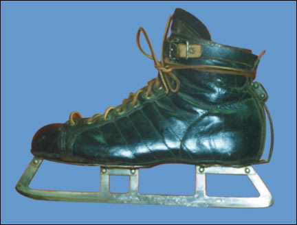 Combination Metal and Leather Strap Ankle Support on a Starr 'Velox' Skate 1930s 