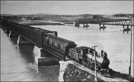 The Flying Bluenose Train Crossing the Windsor "Basket" Bridge