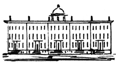 King's College, Windsor, Nova Scotia c.1800 from an early sketch of the college by Charles Cogswell