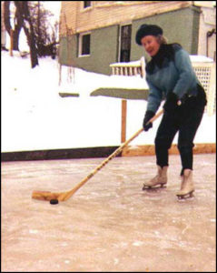 Windsor resident Hazel (Sexton) Wilcox (age 81) demonstrates a wristshot